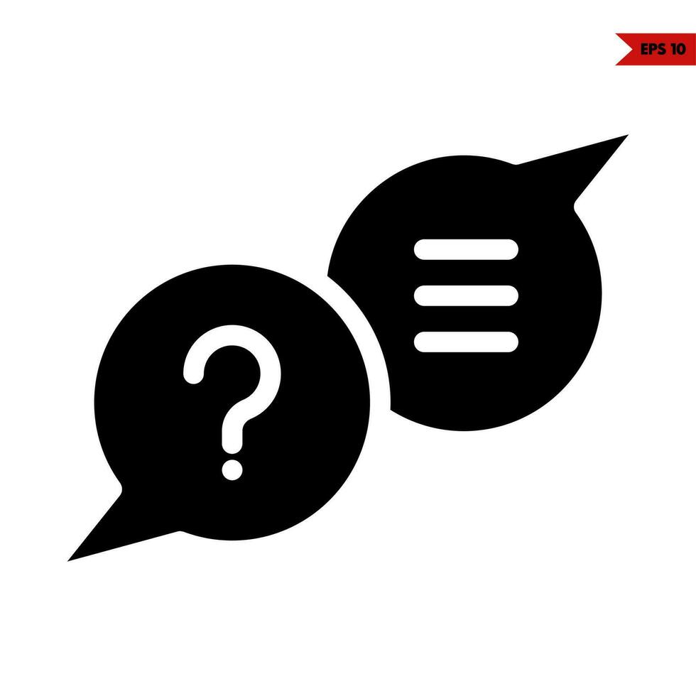 question mark in speech bubble glyph icon vector