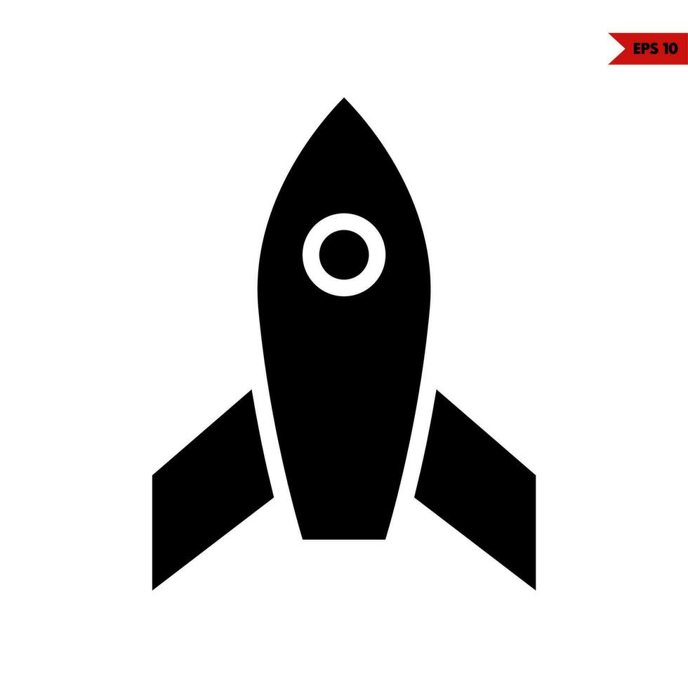 rocket glyph icon vector