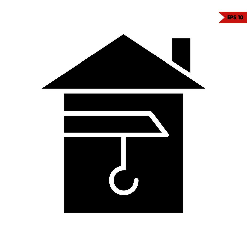 hook in home glyph icon vector