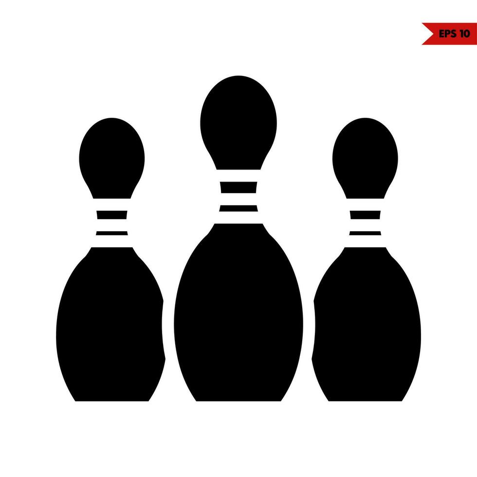 pin bowling glyph icon vector