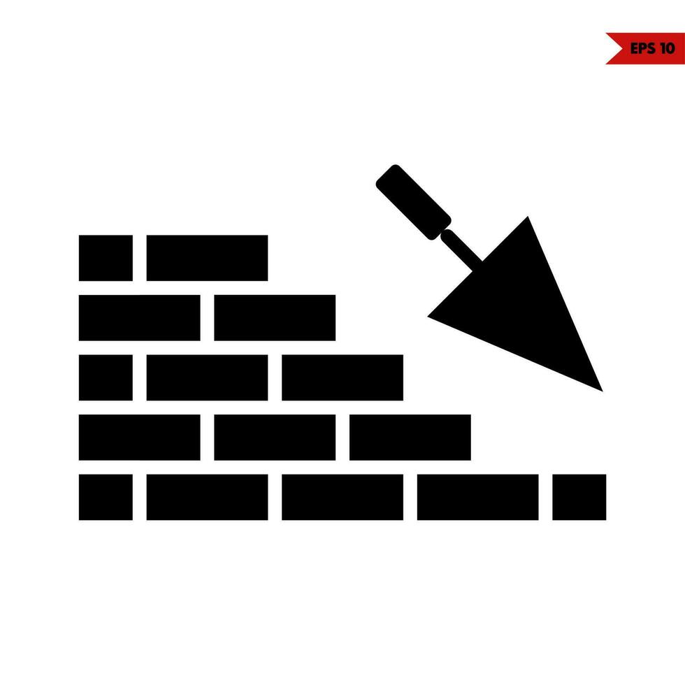 brick with scope glyph icon vector