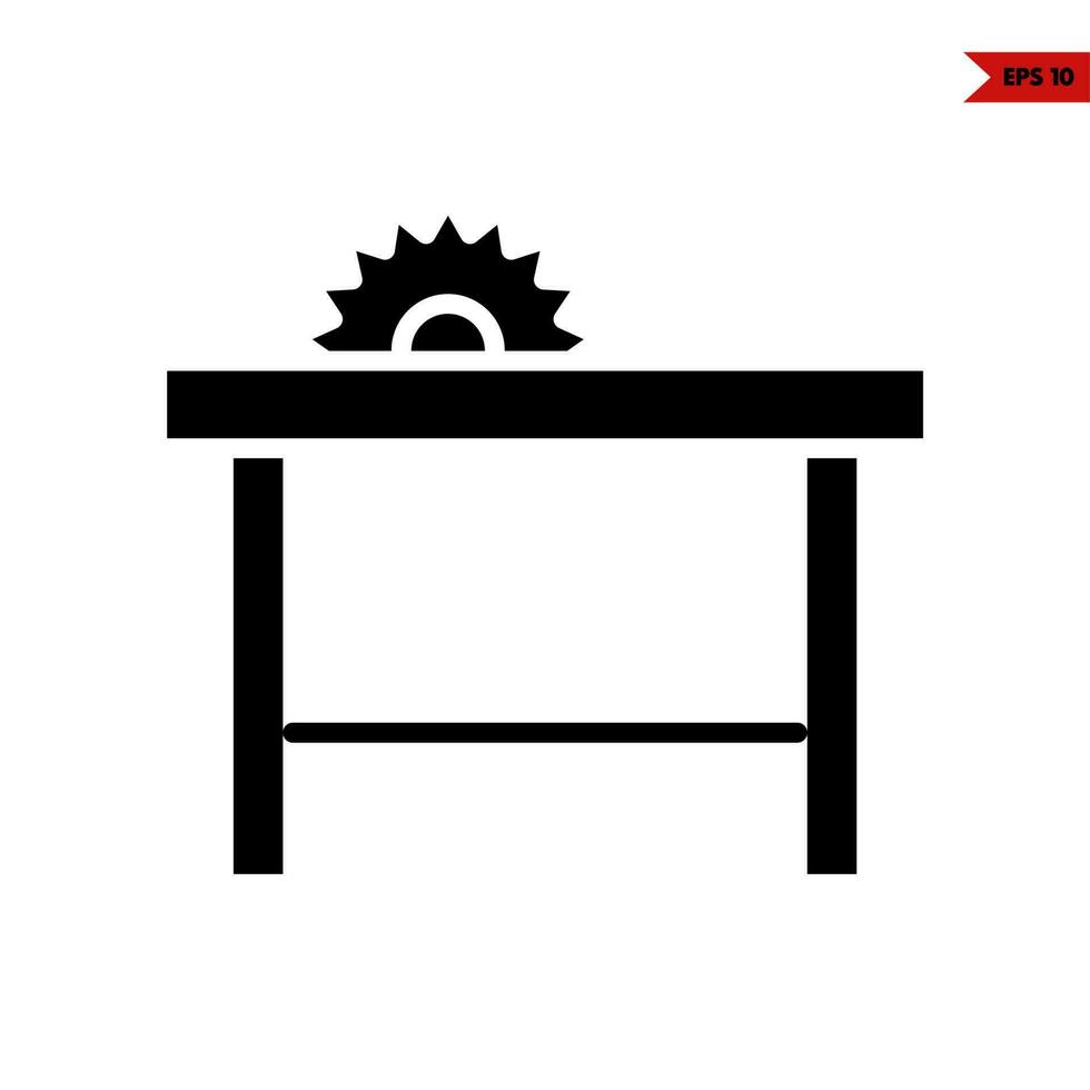 saw machine wood glyph icon vector