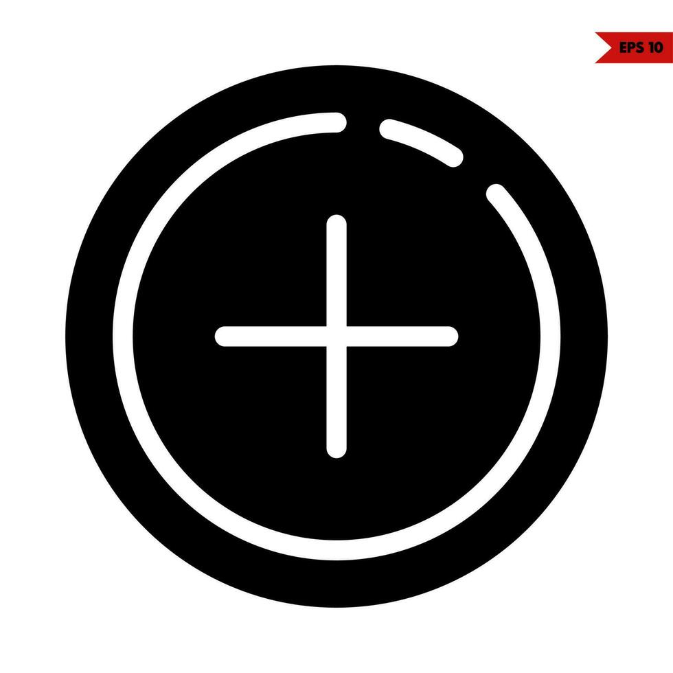 plus in button glyph icon vector