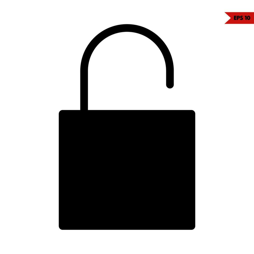 padlock glyph icon vector