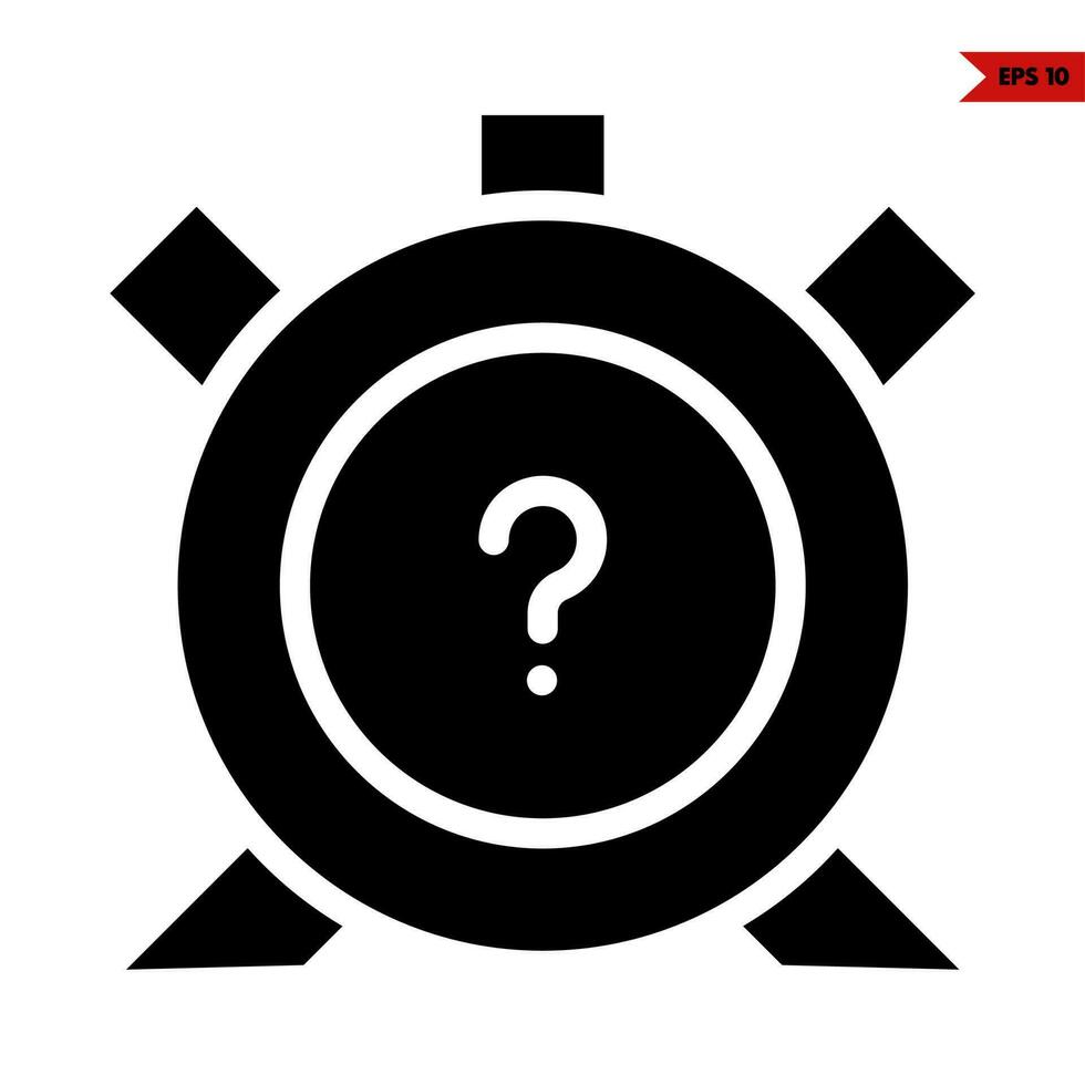 question mark in steering wheel glyph icon vector