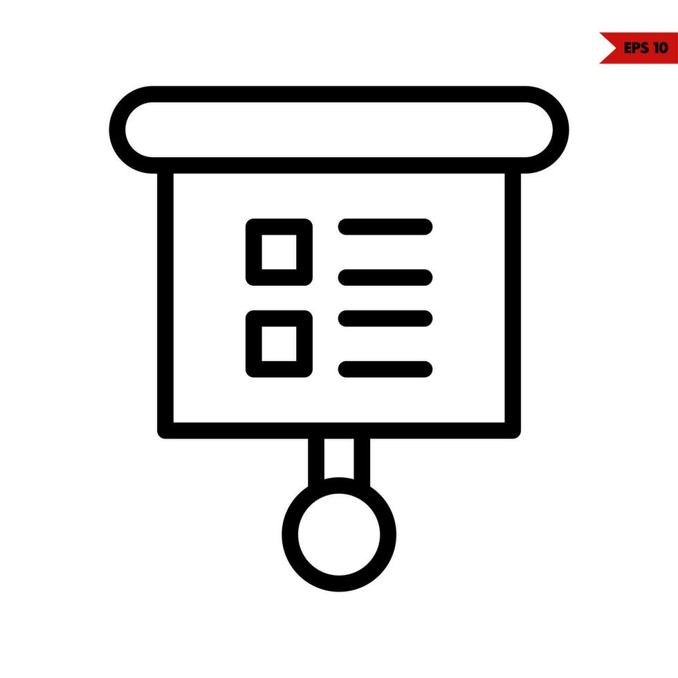 board presentation line icon vector