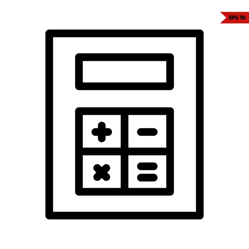 calculator line icon vector