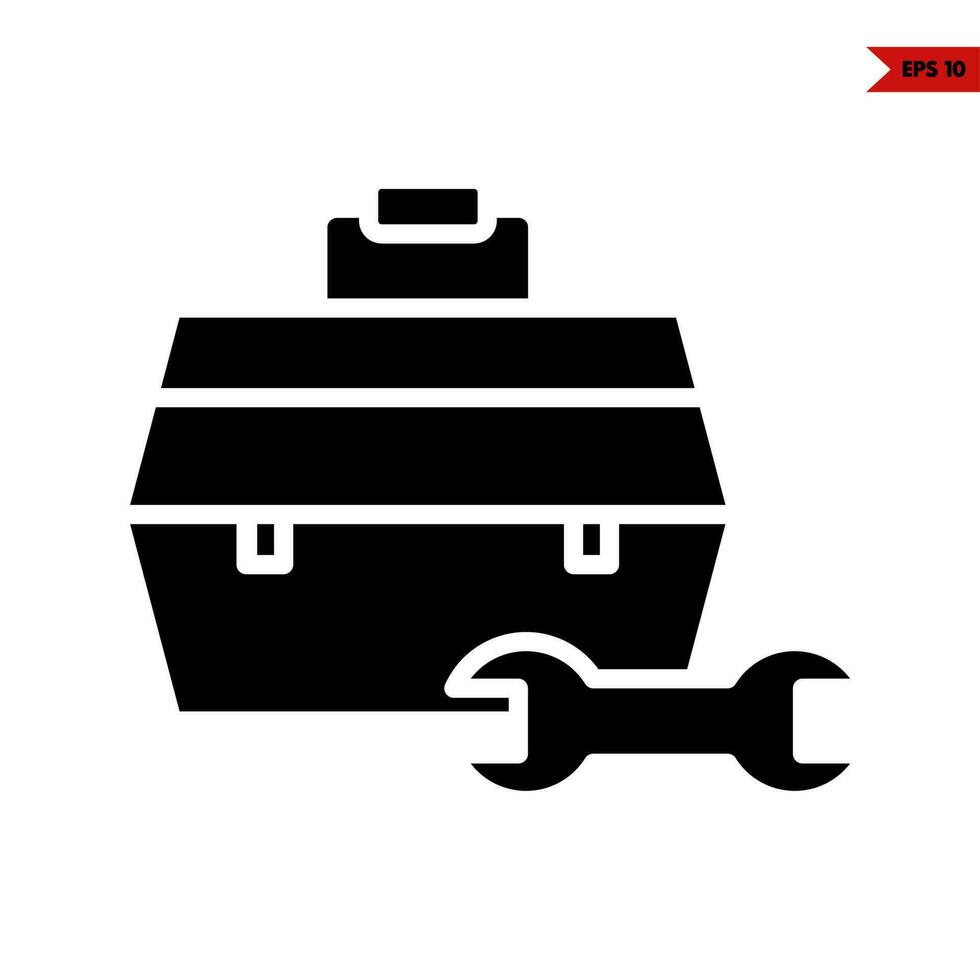 box tools with key tools glyph icon vector