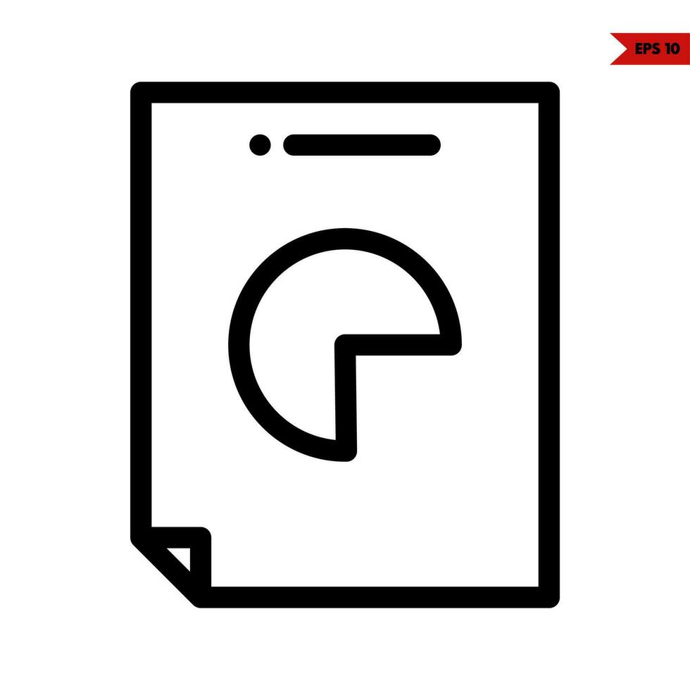 chart in paper line icon vector