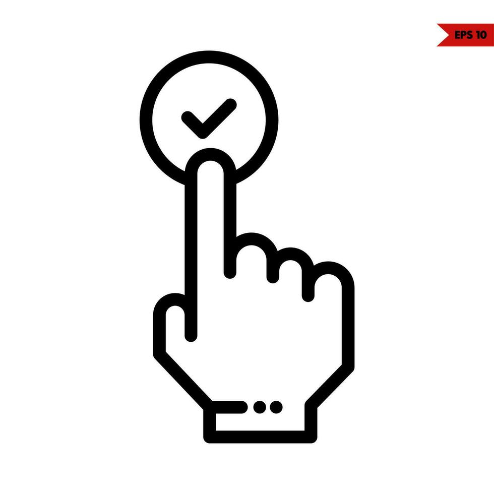 hand with check in button line icon 24756770 Vector Art at Vecteezy