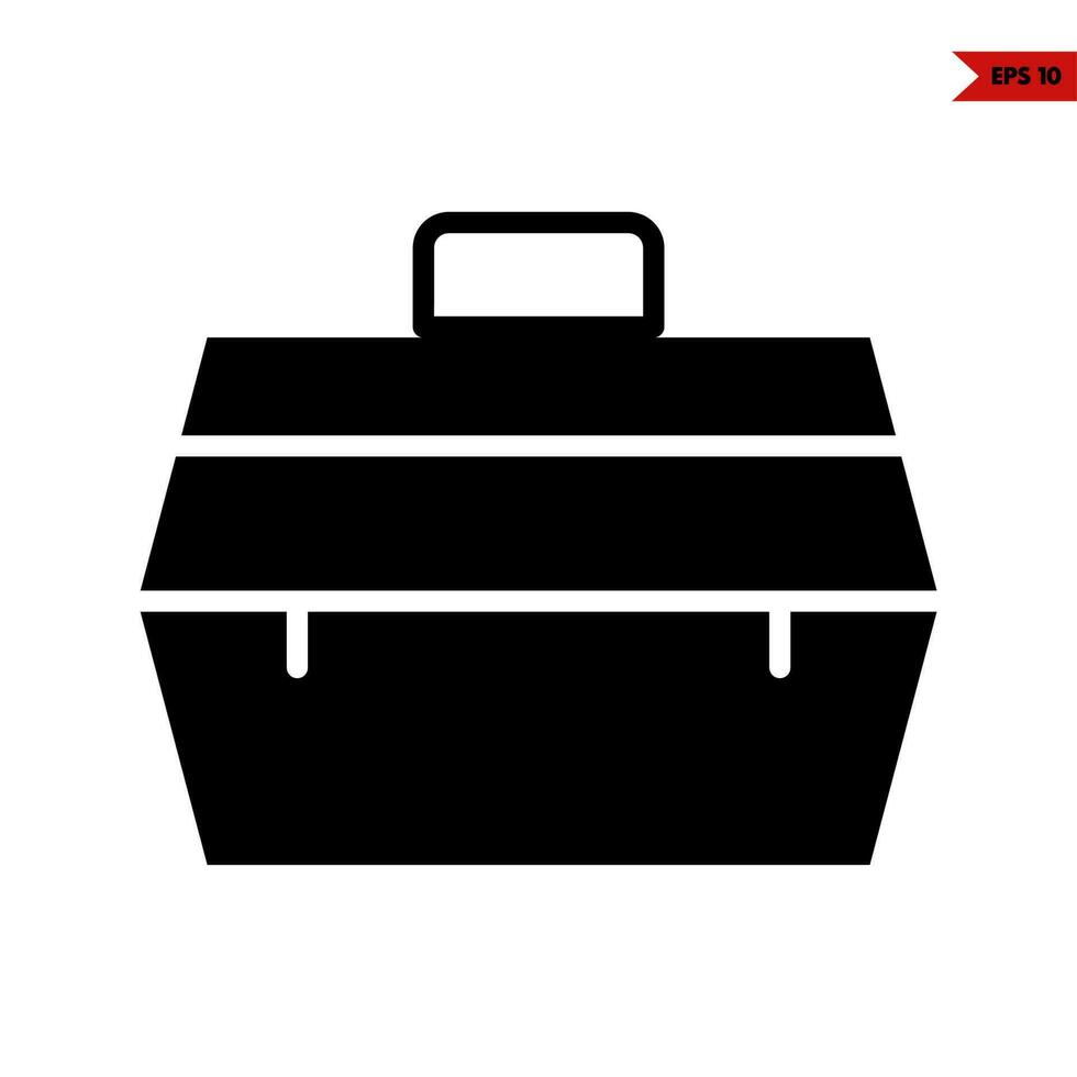 caja herramientas glifo icono vector