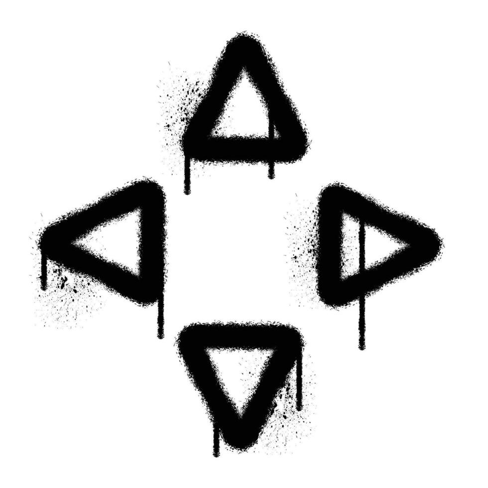 Vector graffiti spray paint joystik button sign arrow isolated vector illustration