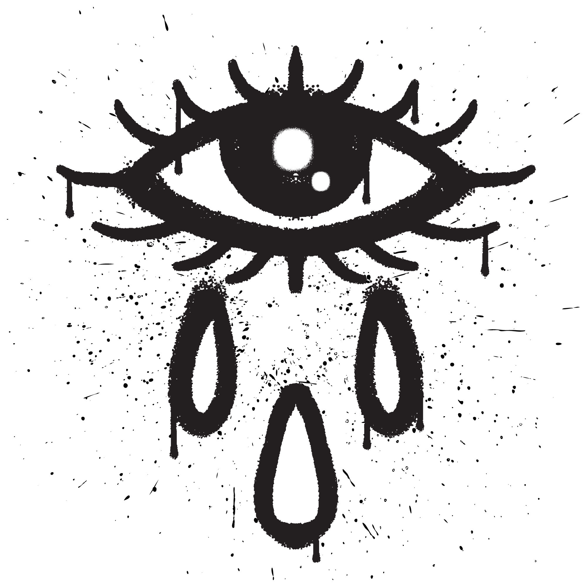 Graffiti spray paint eye with tear isolated vector 24756869 Vector Art