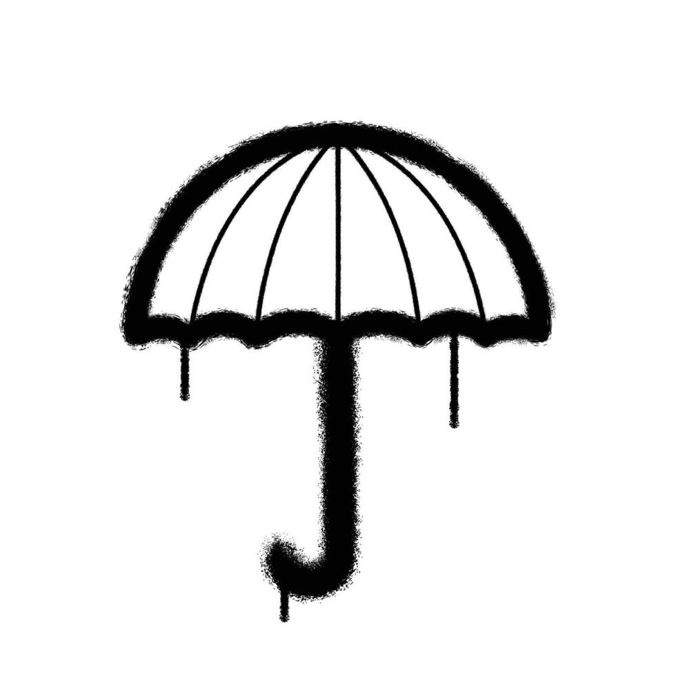 Vector graffiti spray paint umbrella isolated vector illustration