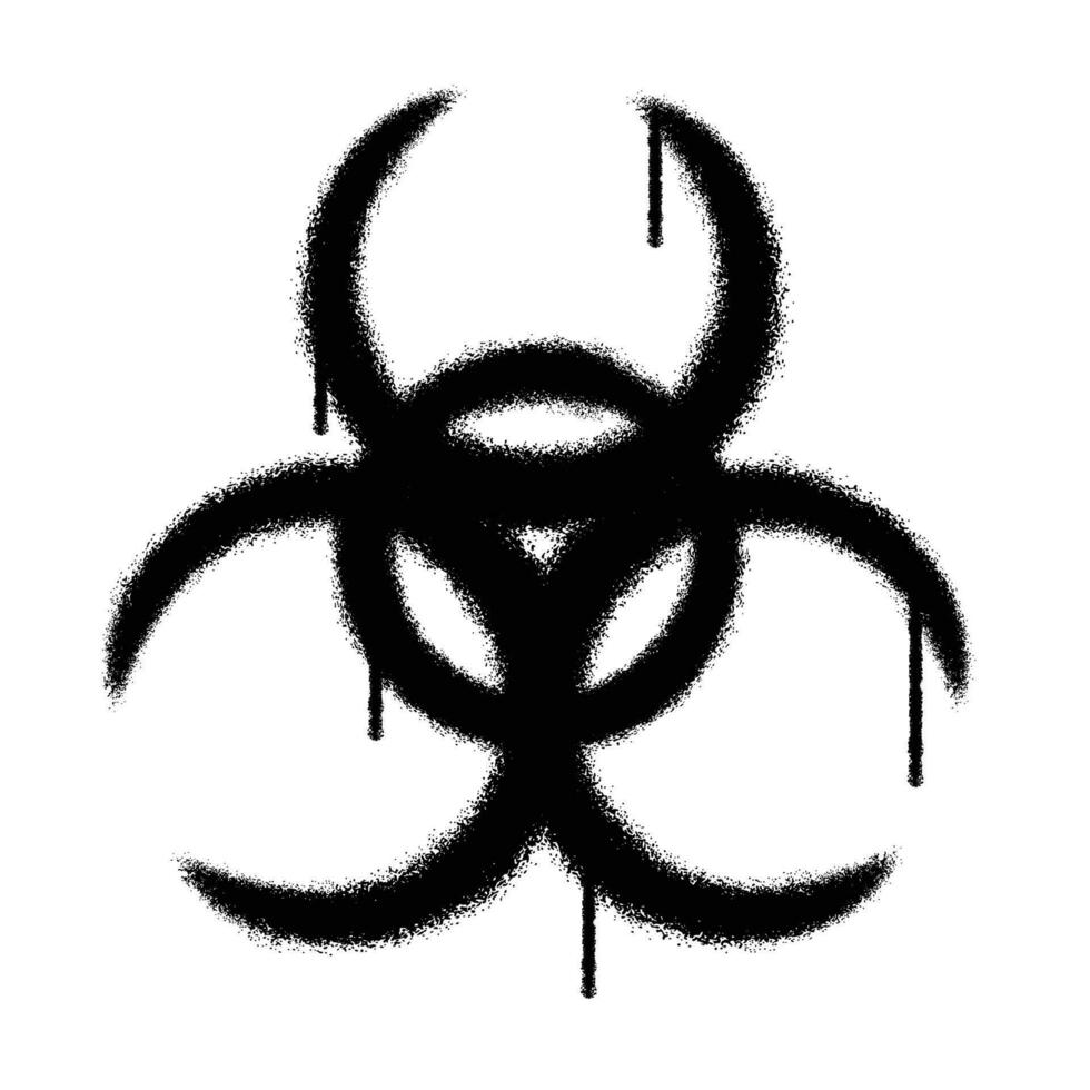 Vector graffiti spray paint biohazard sign isolated vector illustration