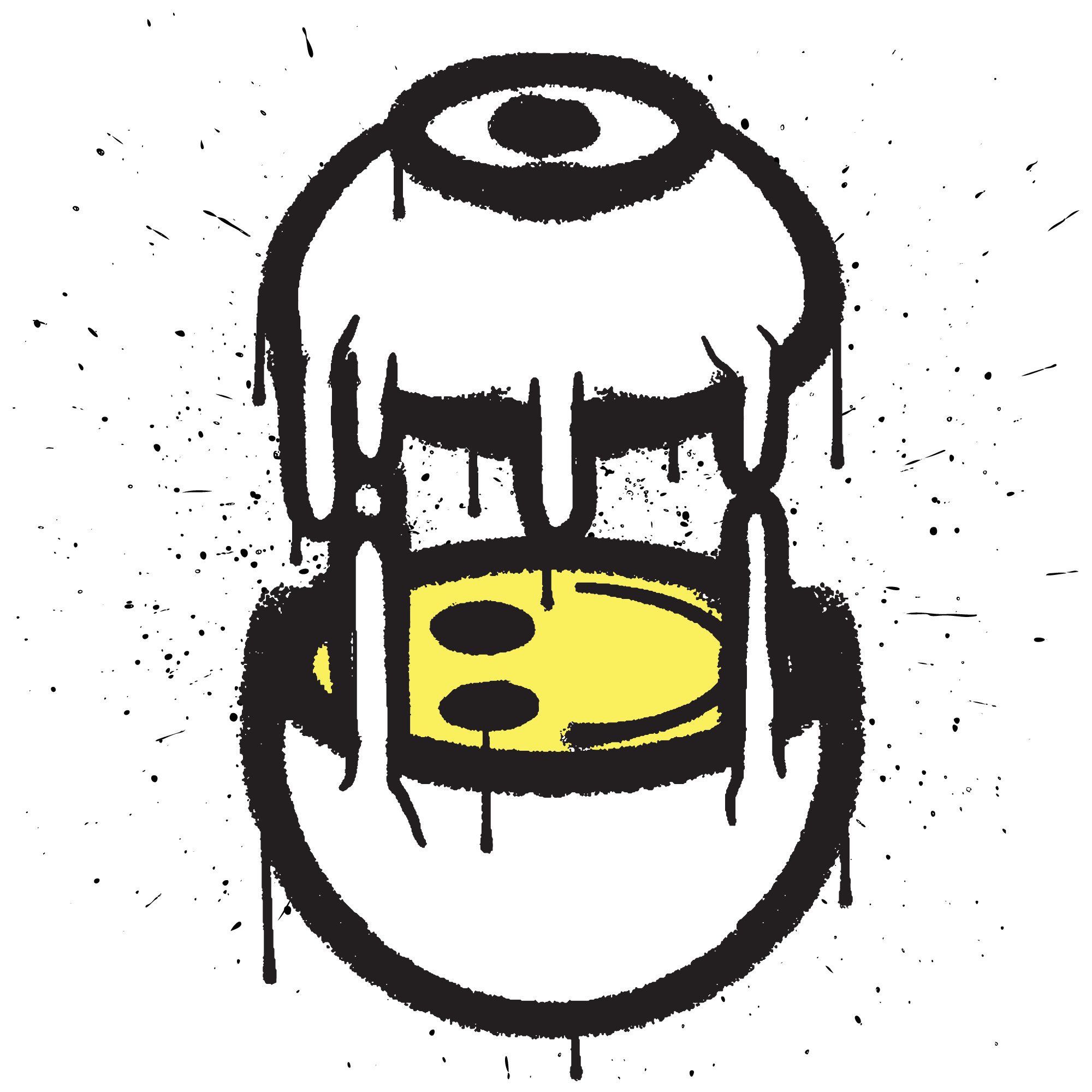 Graffiti spray paint eyes emoticon isolated vector 24756895 Vector Art