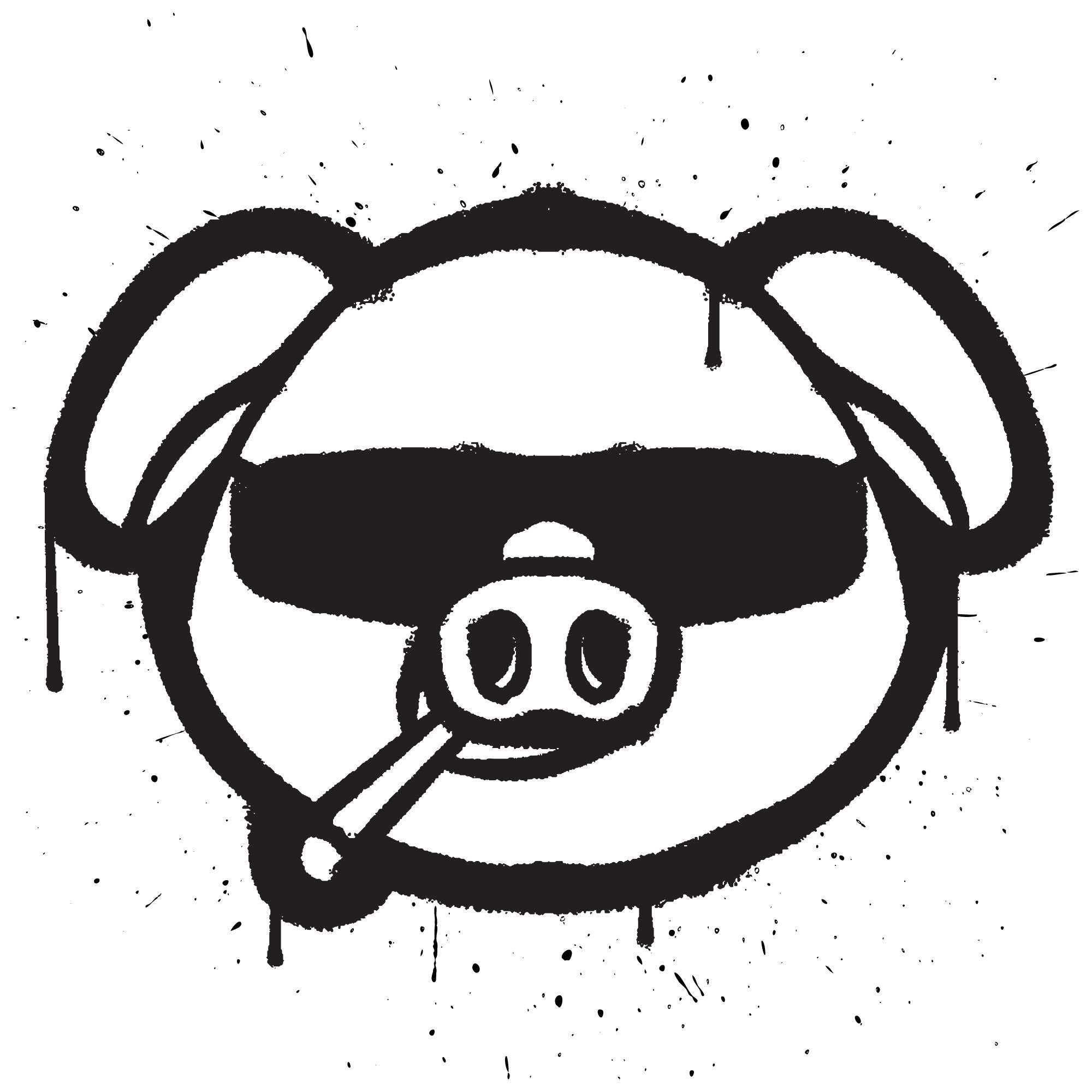 Graffiti spray paint cool pig isolated vector 24756932 Vector Art at
