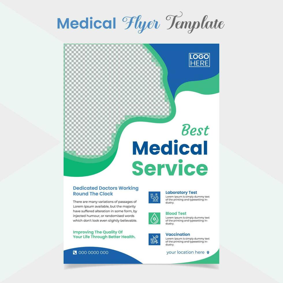 Medical healthcare flyer and poster template design vector