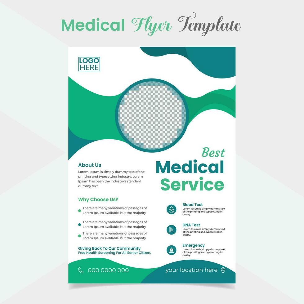 Best Medical Service flyer and poster template design vector