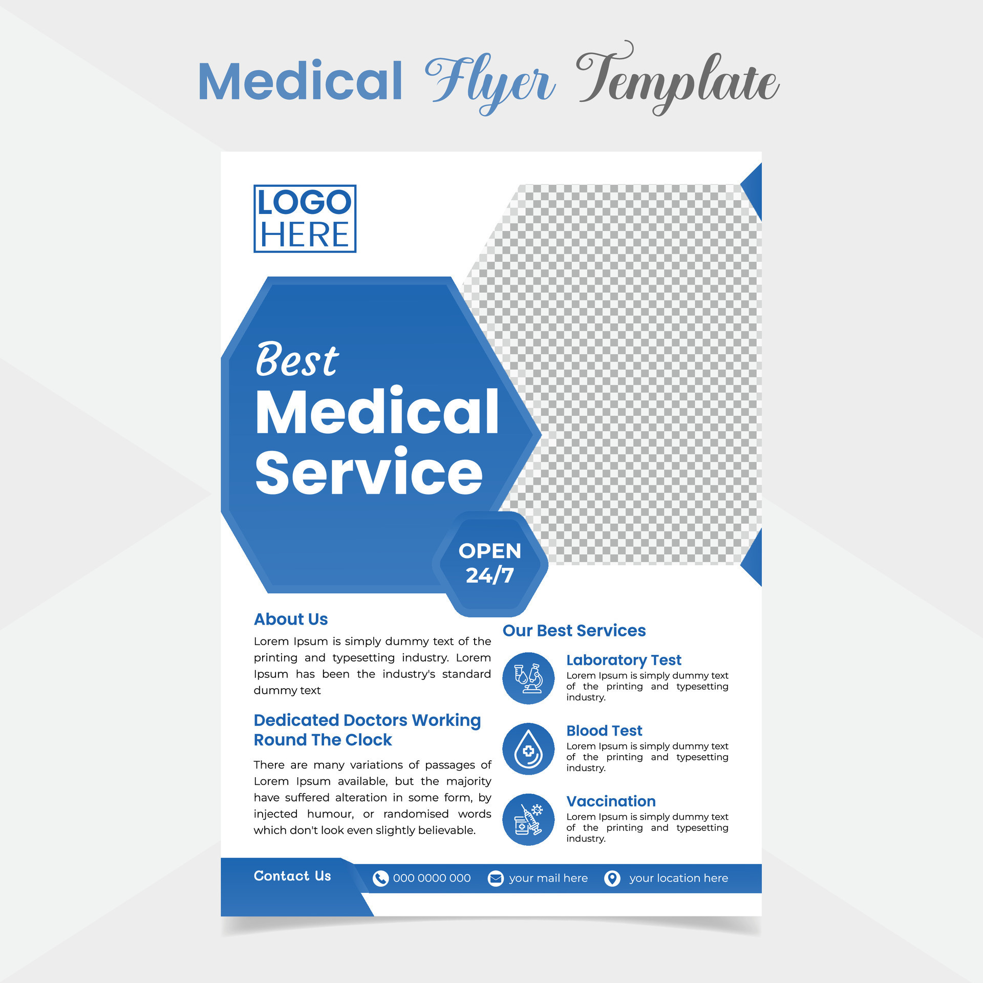 Best Medical Service flyer and poster template design 24757188 Vector ...