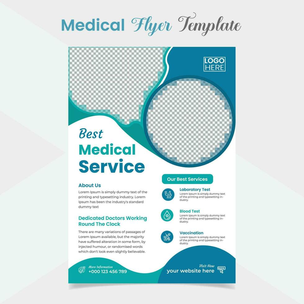 Medical and healthcare flyer and poster template design vector