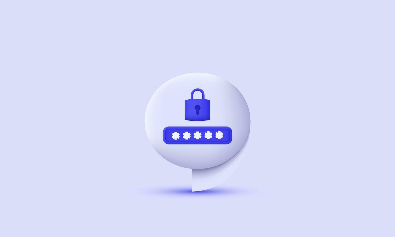 illustration bubble safety login registration pop icon 3d  symbols isolated on background vector