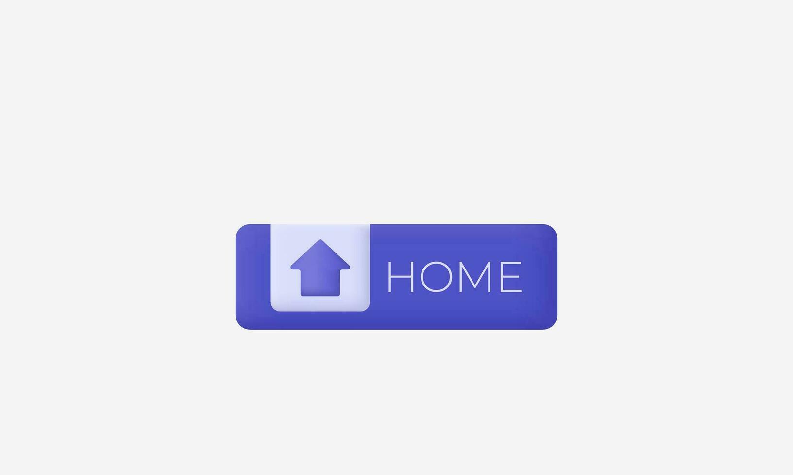 ilustración creativo moderno púrpura hacer clic hogar botones icono 3d vector aislado en antecedentes