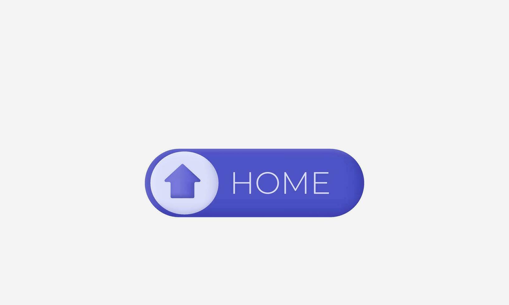 illustration creative purple click home buttons modern icon 3d vector isolated on background