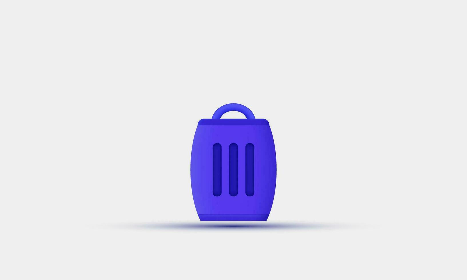 illustration creative trash bin icon 3d vector modern isolated on background