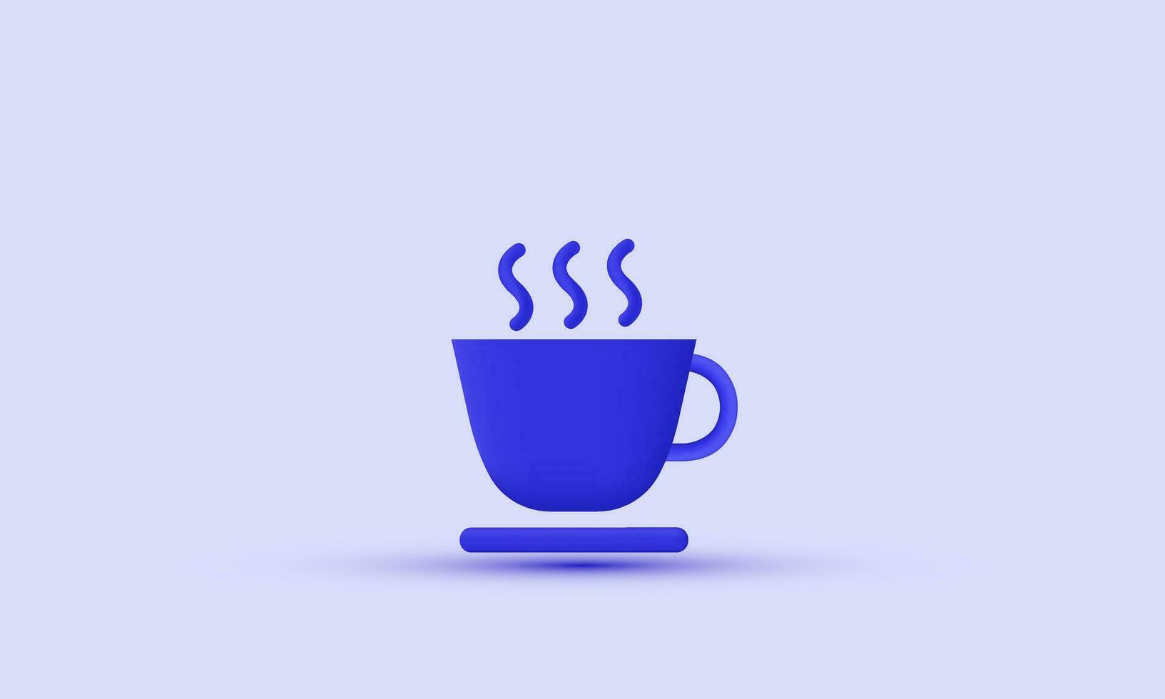 illustration creative vector icon cup of hot coffee 3d modern isolated on background