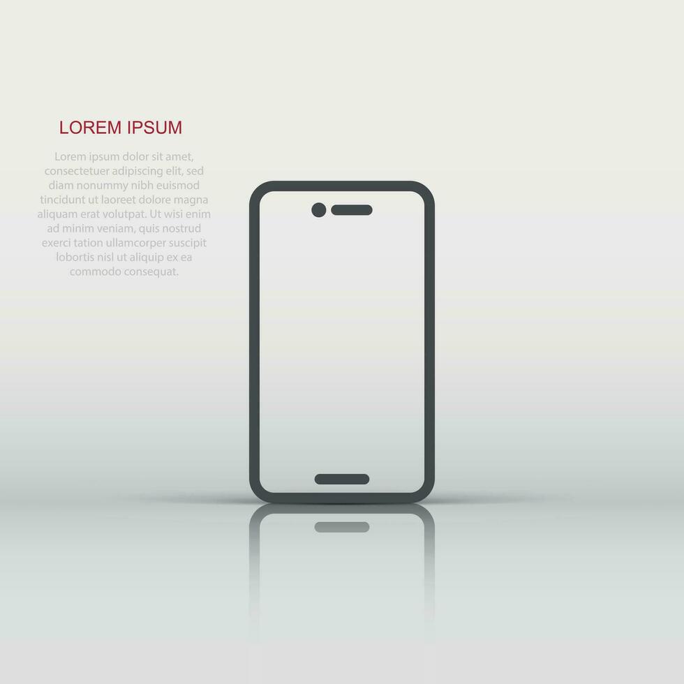Phone device sign icon in flat style. Smartphone vector illustration on white isolated background. Telephone business concept.