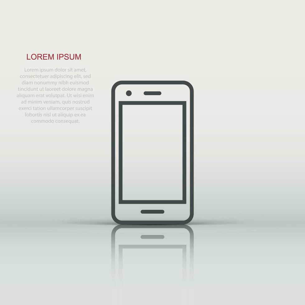 Phone device sign icon in flat style. Smartphone vector illustration on white isolated background. Telephone business concept.