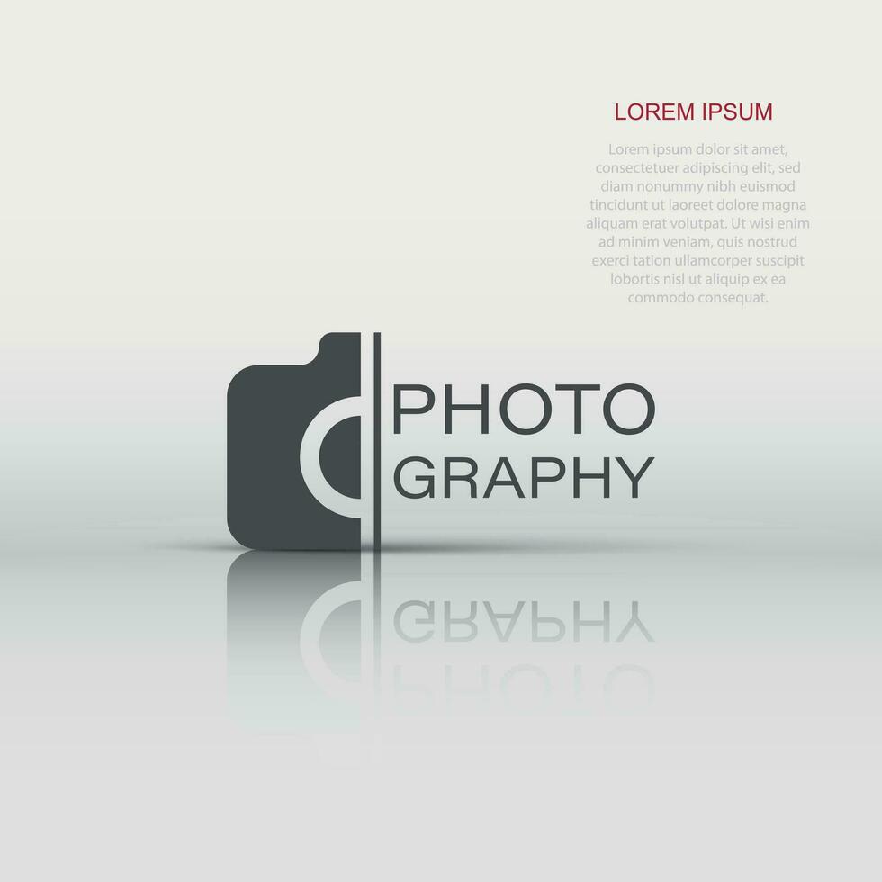 Camera device sign icon in flat style. Photography vector illustration on white isolated background. Cam equipment business concept.