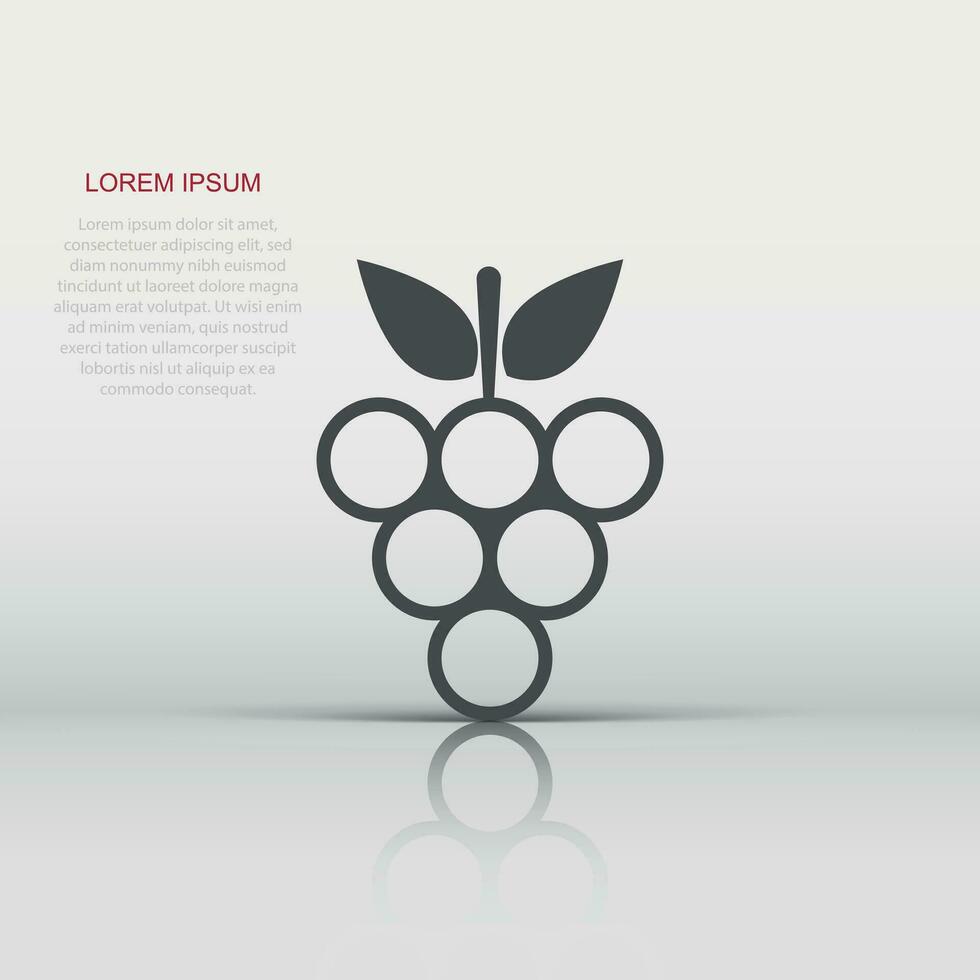 uva frutas firmar icono en plano estilo. vid vector ilustración en blanco aislado antecedentes. vino uvas negocio concepto.