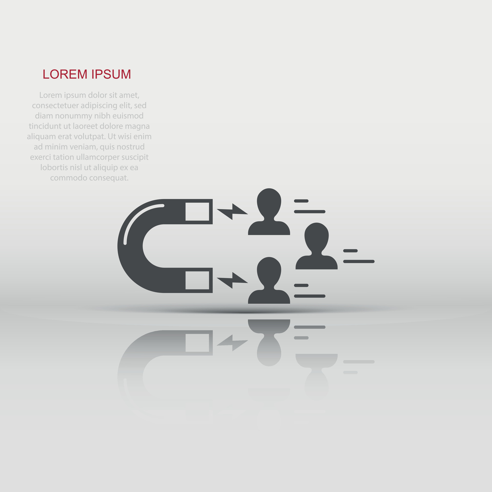 Lead conversion icon in flat style. Attract vector illustration on