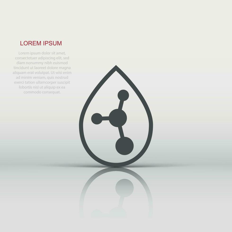 Acid molecule icon in flat style. Dna vector illustration on white isolated background. Amino model business concept.
