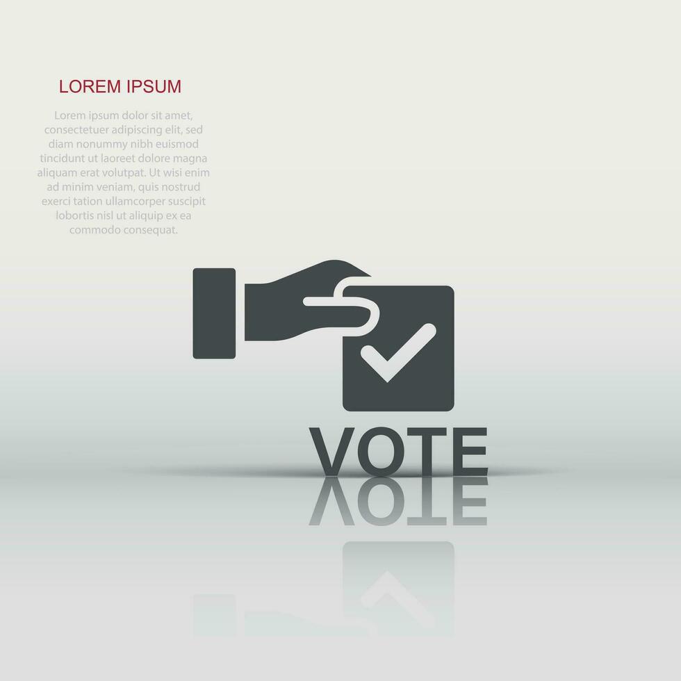 icono de voto en estilo plano. Ilustración de vector de urna sobre fondo blanco aislado. concepto de negocio electoral.