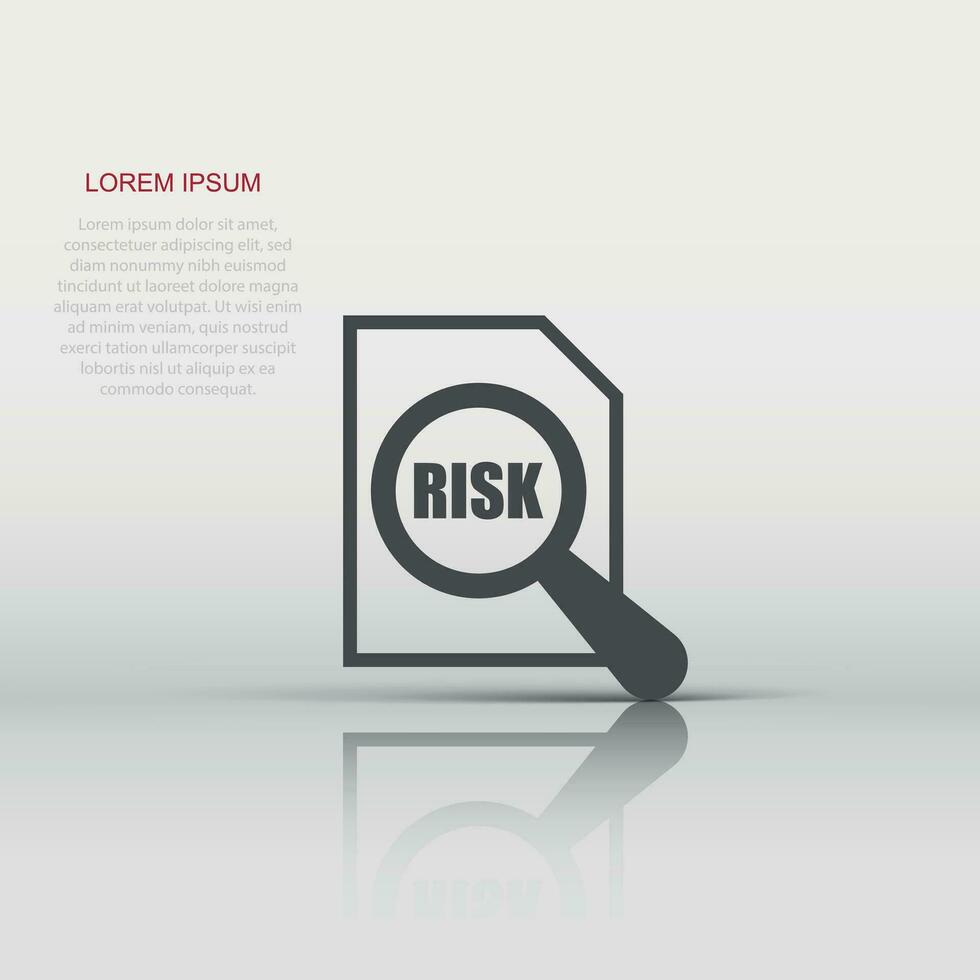 Risk level icon in flat style. Result vector illustration on white isolated background. Assessment business concept.