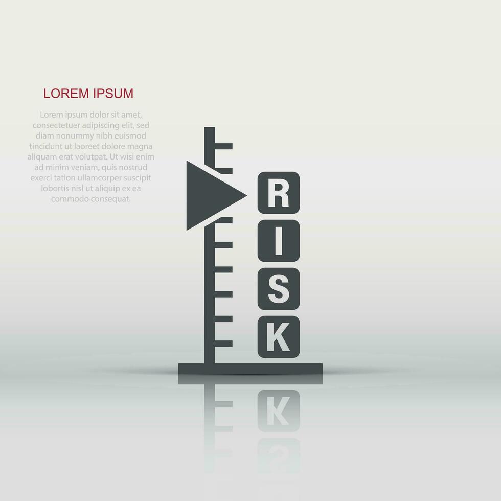 Risk level icon in flat style. Result vector illustration on white isolated background. Assessment business concept.