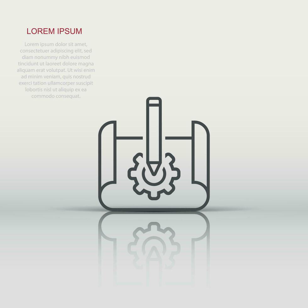 Prototype icon in flat style. Startup vector illustration on white isolated background. Model development business concept.