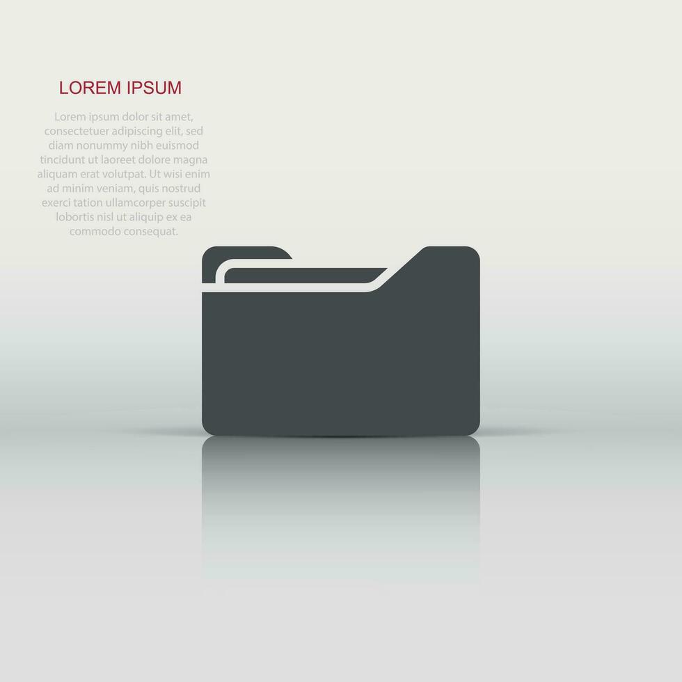 File folder icon in flat style. Documents archive vector illustration on white isolated background. Storage business concept.