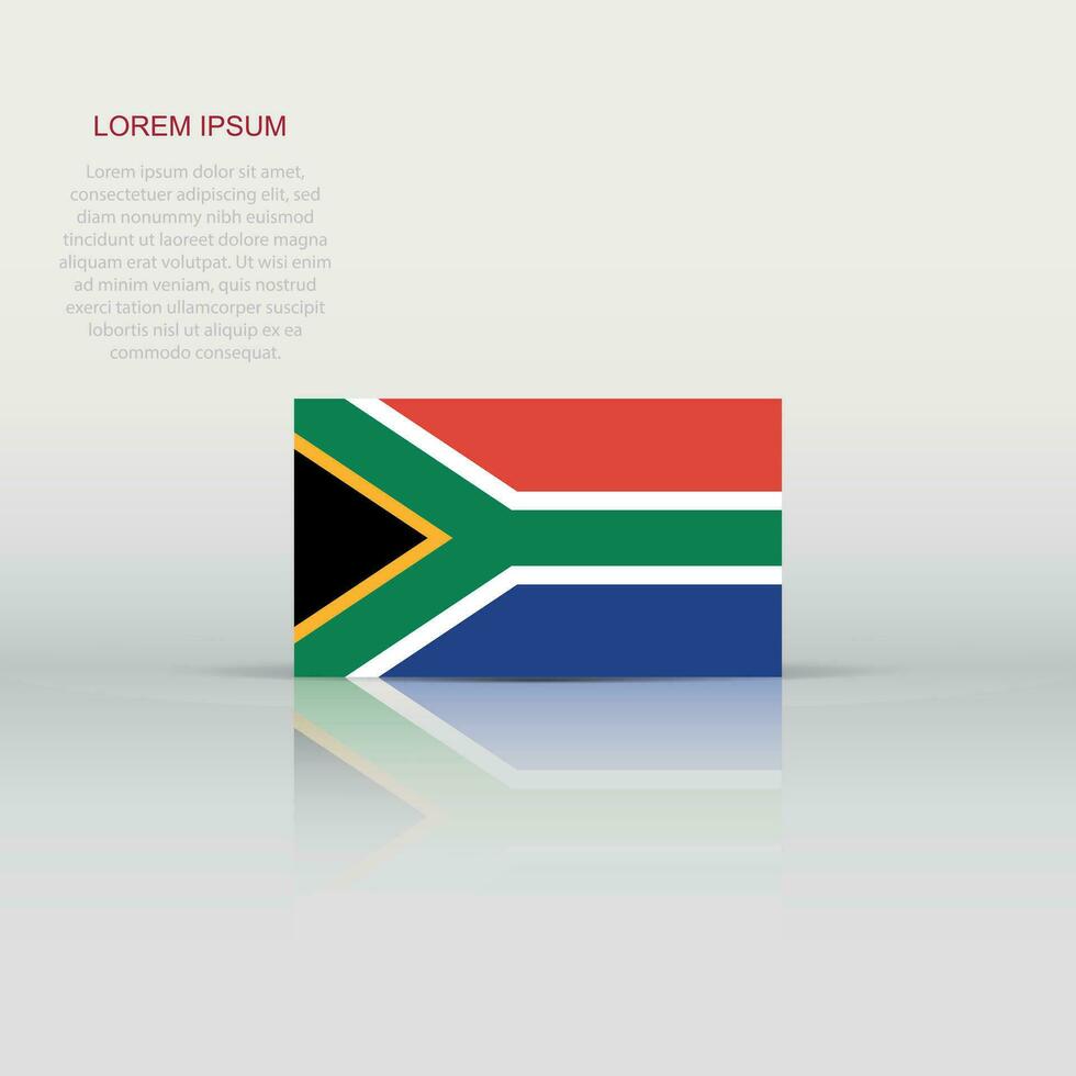 sur África bandera icono en plano estilo. nacional firmar vector ilustración. diplomático negocio concepto.