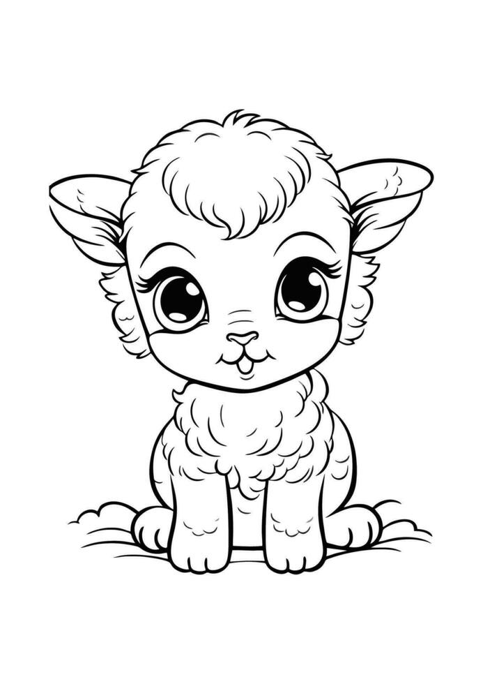 Coloring baby animals for kids vector