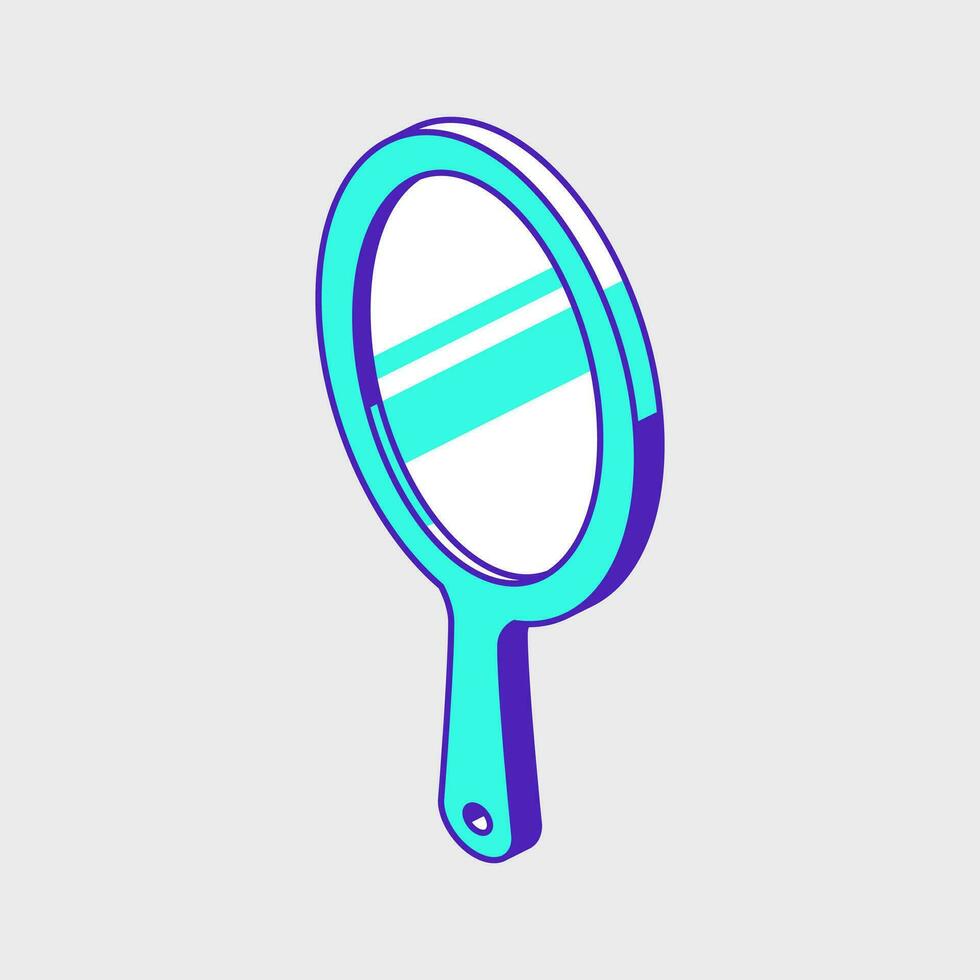 Hand mirror isometric vector illustration