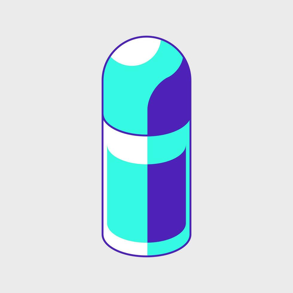 Roll on deodorant isometric vector illustration