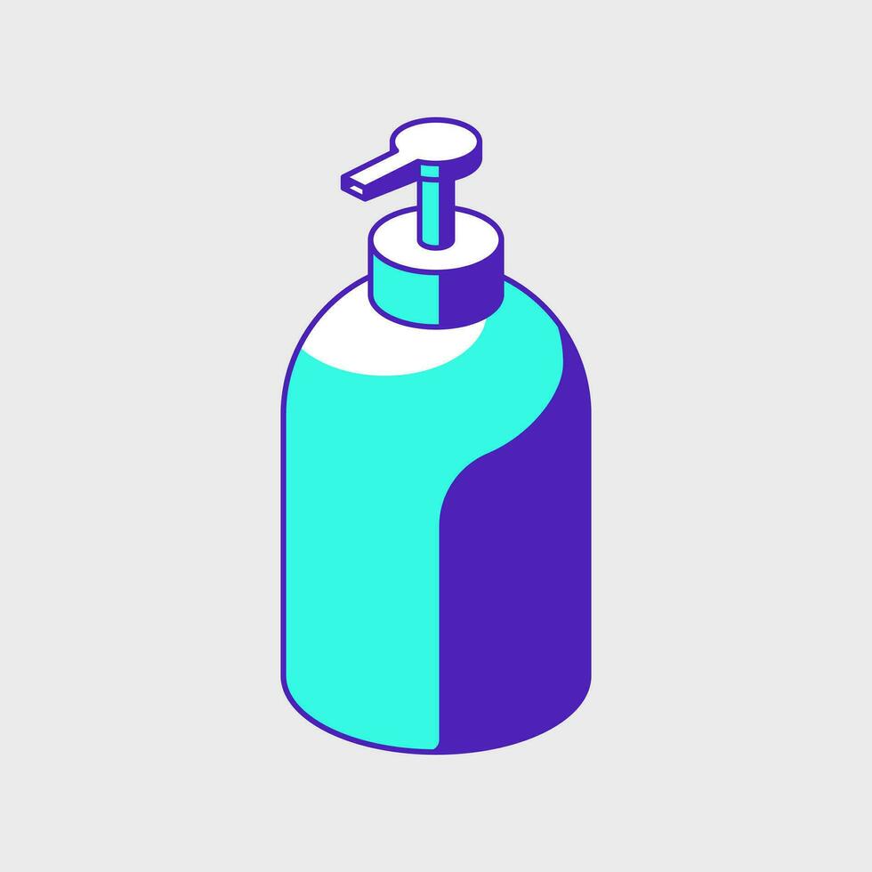 Pump bottle isometric vector illustration