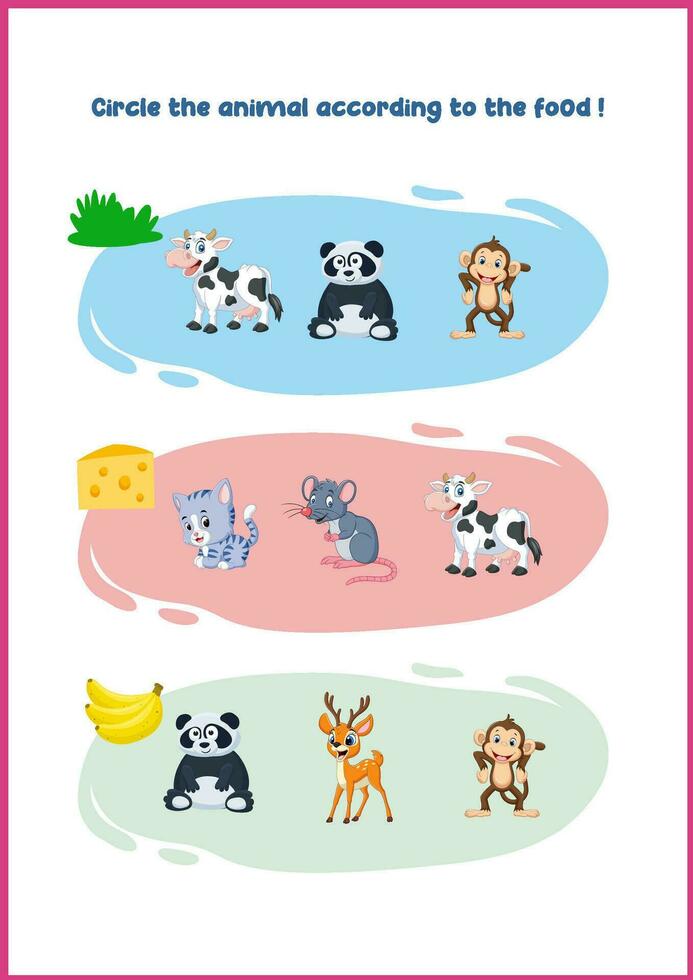 link animals with corresponding foods vector