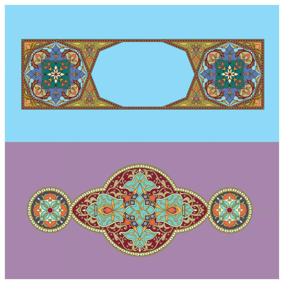 Decorative arabesques full of shapes and colors for wall decor and home decoration vector