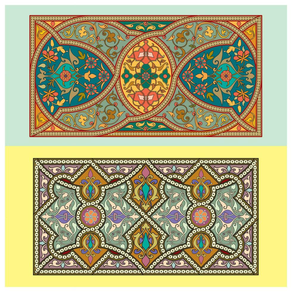 Decorative arabesques full of shapes and colors for wall decor and home decoration vector