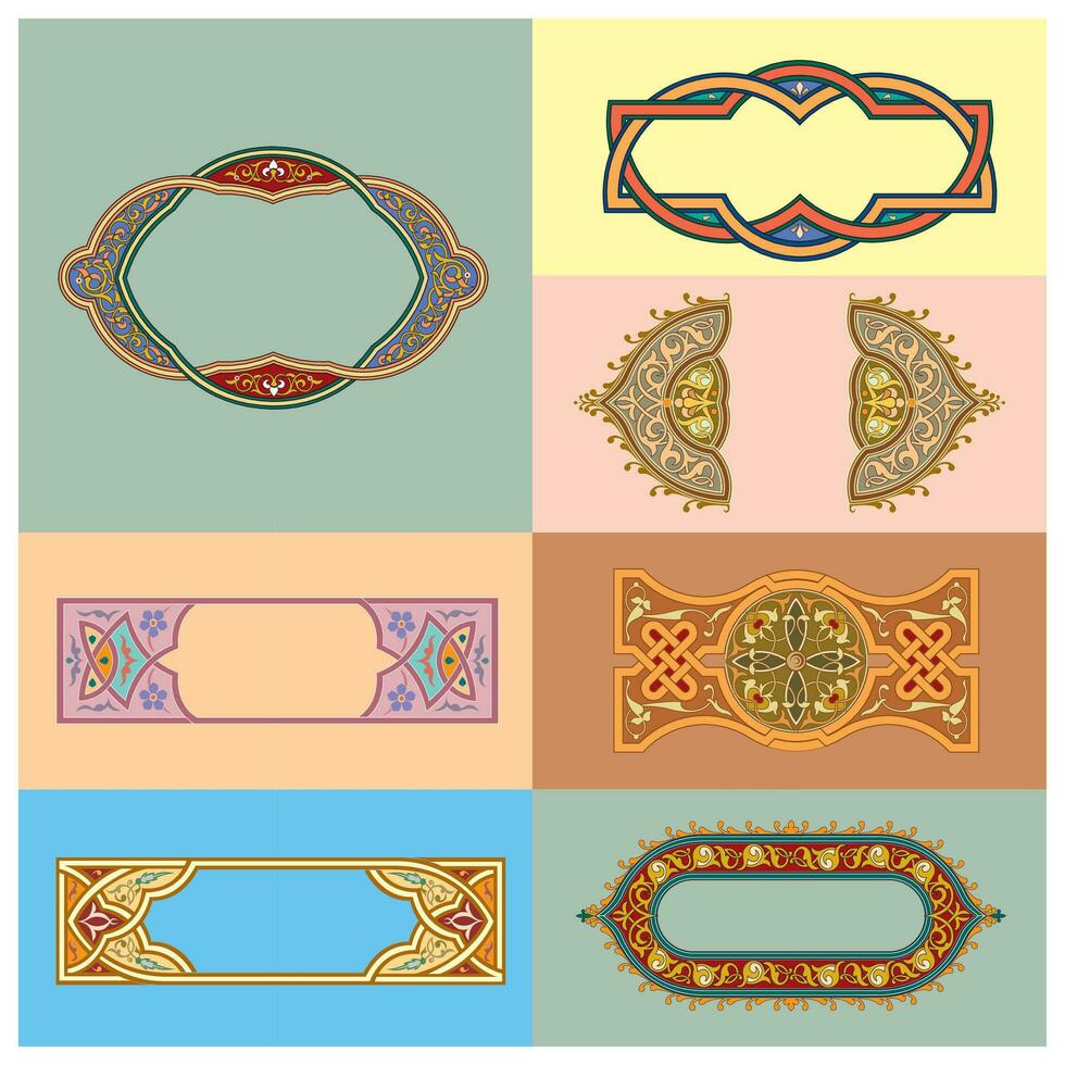 Decorative arabesques full of shapes and colors for wall decor and home decoration vector